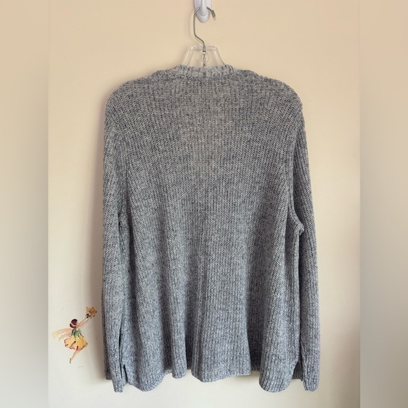 J. Jill Cardigan Knit Gray Sweater V- neck Open Front Size 2X( 20-22W) - Picture 2 of 8